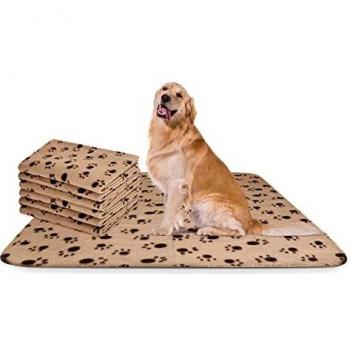 Manta Suave y Cálida para Perros y Gatos - 6 Unidades, Lavable, Color Beige, 120 x 100 cm