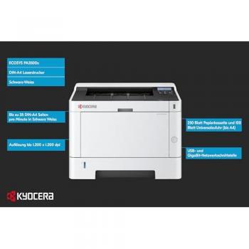 Impresora Láser Monocromática Kyocera ECOSYS PA3500x A4, 1200 x 1200 DPI, 35 PPM, Doble Cara, Ethernet