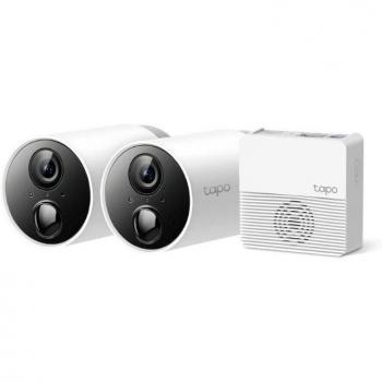 TP-Link Tapo C400S2 Sistema de Vigilancia WiFi con 2 Cámaras Full HD y 1 Hub Tapo H200 para Interiores y Exteriores, Resolución 1920 x 1080 Pix