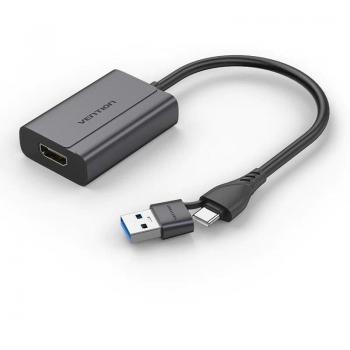 Adaptador Vention ACYHB USB Tipo-C Macho a HDMI Hembra con Conexión USB
