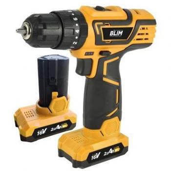 Taladro Percutor a Batería Blim 16V 2Ah - Par Máximo 30Nm - 2 Velocidades (0-400/0-1500rpm) - Incluye 2 Bater