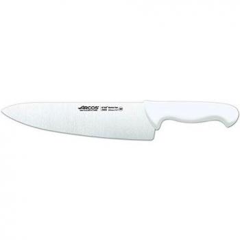 Arcos Serie 2900, Cuchillo Cocinero Ancho, Hoja de Acero Inoxidable Nitrum de 250 mm, Mango inyectado en Polipropileno Color Blanco