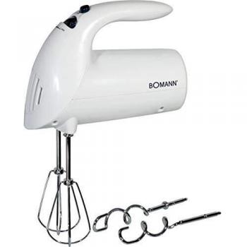 Bomann HM 350 CB Batidora de repostería, 5 velocidades, 250 W, 0 Decibelios, Plástico, Blanco