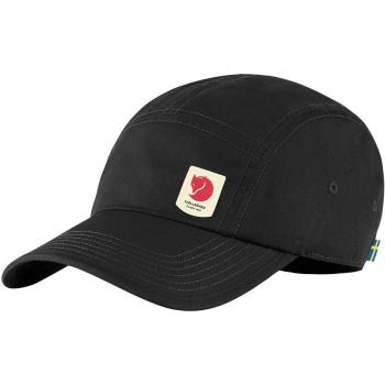 Gorra Fjällräven High Coast Lite negra S-M, ligera, transpirable, con protección solar UPF 50+, ajuste trasero, material de poliéster reciclado