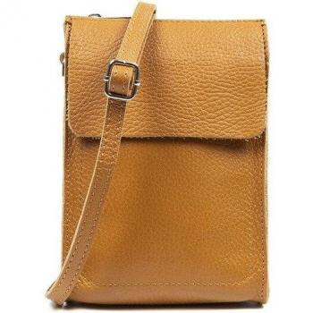 Bolso bandolera de mujer de piel auténtica acabado Dollaro. Made in Italy. Vera Pelle Italiana