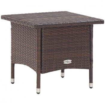 vidaXL Tea Table Brown 50x50x47 cm Poly Rattan