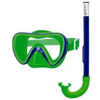 Mares 411778 411778-Kit Mascara y Tubo Snorkel Buceo Turtle Color Azu/Ver, Adultos Unisex, Talla Única