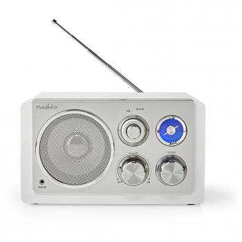Nedis Radio FM RDFM5110WT | Diseño de mesas | FM | Adaptador de corriente | Analógico | 15 W | Bluetooth® | Blanco
