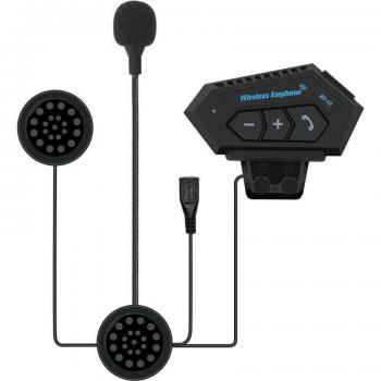 Auriculares Bluetooth para Casco de Motocicleta con Manos Libres, Impermeables y FM - Modelo BT-12