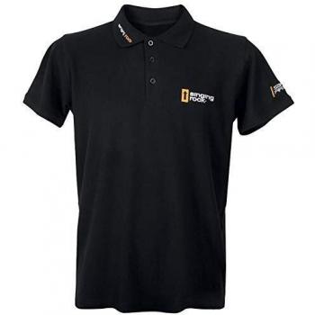 Polo de Manga Corta Singing Rock Negro para Hombre L