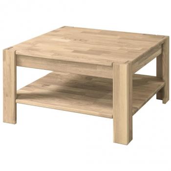 Mesita Cuadrada de Roble Macizo Blanqueado Ritza 70 cm