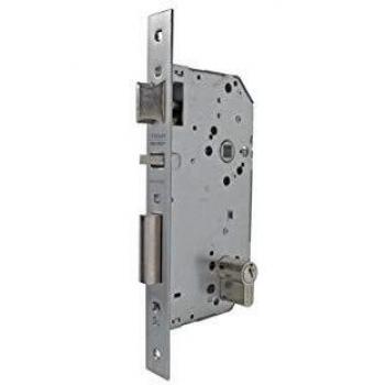 Tesa Assa Abloy 203070HN Cerradura De Embutir Para Puertas De Madera Con Cilindro Niquelado Entrada 70 mm, Frente Cuadrado 2030