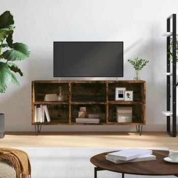 Mueble de TV de madera de ingeniería roble ahumado 103,5x30x50 cm