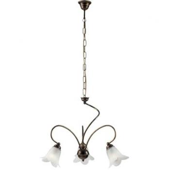 Araña de salón Bonetti Illumina, hierro, pantallas de lámpara oro marrón, vidrio blanco, 50x h46 cm