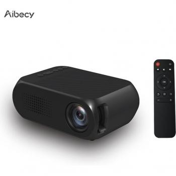Proyector LED Portátil Aibecy YG320, 1080P Compatible, 600 Lúmenes, Multimedia para Cine en Casa con Control Remoto