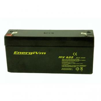 Batería de Plomo 6V 3,2Ah AGM 134x34x60mm Energivm
