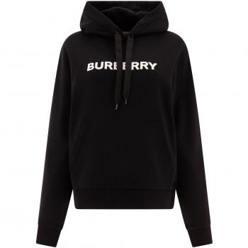 Burberry Women's Hoodie With Logo in Black | Size XS | 8084755
