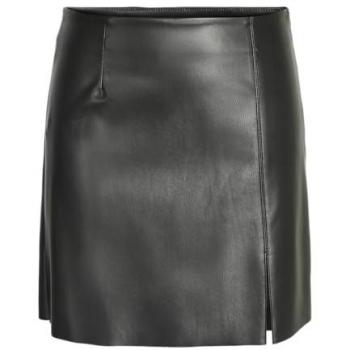 Minifalda de Noisy May Clara Penny PU alta con abertura - XS a XL - para Mujer - Negro