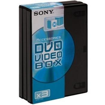 Sony Pack of 3 Empty Video Boxes Negro - Fundas para Discos ópticos