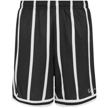 Pantalón corto deportivo Karl Kani de malla negro/blanco con rayas