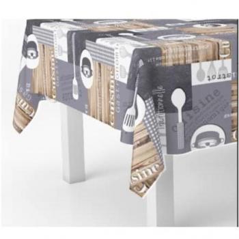 Mantel Hule Rectangular Cuisin Impermeable Antimanchas PVC 140 cm x 20 metros Rollo Recortable Interior y Exterior