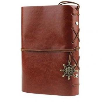Oyedens Estilo Vintage NáUtico Libreta Cuaderno Agenda Diario Hoja Cuero PU Verde Oscuro Para Estudiante
