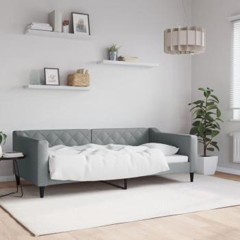 Sofá cama tela gris claro 90x190 cm sin colchón