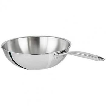 Wok de Acero Inoxidable Cristel Castel Pro con Mango Fijo - 32 cm