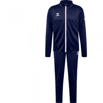 Hummel Chándal Logo Azul - Chándal, color azul, incluye chaqueta con cremallera y pantalones a juego, diseño con logo de la marca Hummel, tejido transpirable y cómodo para el deporte