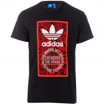 adidas Tongue Label 1 Camiseta, Hombre, Negro, L