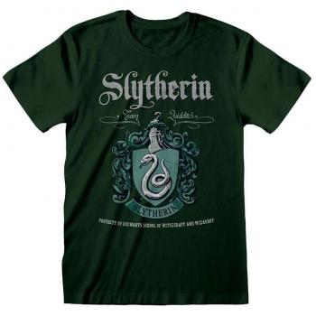 Harry Potter Unisex Slytherin Crest Forest Green T-Shirt - Ex Ex Large