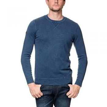 Superdry de los Hombres Garment Dye LA Sudadera, Azul, L