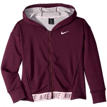 Nike G NK Hoodie FZ Studio Sweatshirt, Niñas, Bordeaux/htr Foam/Pink f, XS