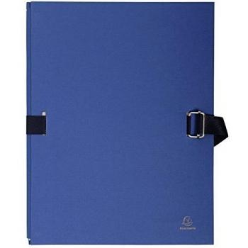 Carpeta con lomo extensible cierre mediante cinta y gancho corredor con muescas - Tamaño: 24x32 cm - A4, color azul oscuro, cartón