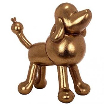Figura de Perro Caniche Oro Rosa de Resina 22*11*22cm Signes Grimalt 24164
