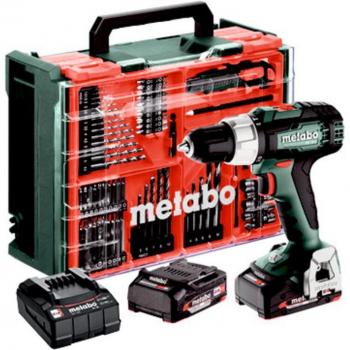 Taladro Percutor Inalámbrico Metabo SB 18 L Set, 18V, 60 Nm, con 2 Baterías Li-Power de 2 Ah y Maletín de Plástico