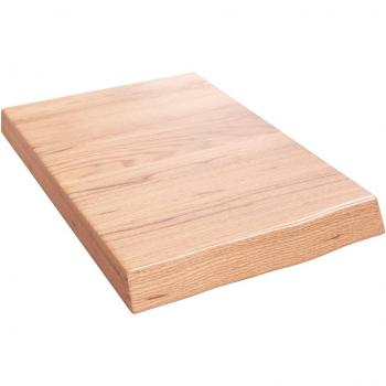 Estantería de pared de roble macizo tratado marrón 40x60x(2-6) cm