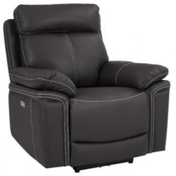 Sillón Relax Eléctrico de Piel de Becerro ISIRIS - Marrón - Contemporáneo y Diseño Moderno