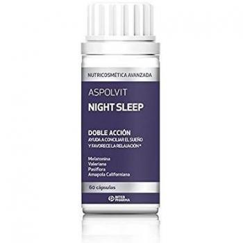 ASPOLVIT – Night Sleep Suplemento natural con melatonina que ayuda a dormir mejor y elimina el insomnio – 60 Cápsulas