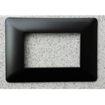 Placas ABS Matix Bticino Compatibles 3/4/6 Módulos Color Negro Opaco - 6 Foros