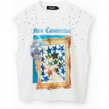 Camiseta Sin Mangas de Mujer Desigual Amsterdam Blanca Talla XS