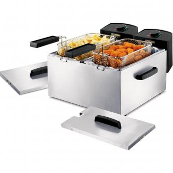 Princess 01.183123.01.001 - Doble freidora, 3600 W, color plateado