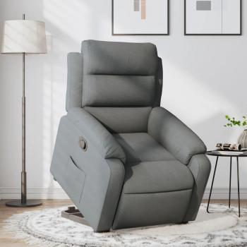 Sillón Reclinable Elevable de Tela Gris Oscuro Vidaxl con mecanismo reclinable, estructura robusta, tapizado en tela suave y fácil de limpiar, diseño ergonómico para mayor comodidad