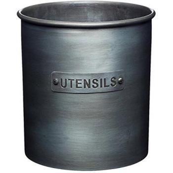 KitchenCraft Industrial Kitchen Vintage-Style Metal Utensil Holder, 13.5 x 14.5 cm