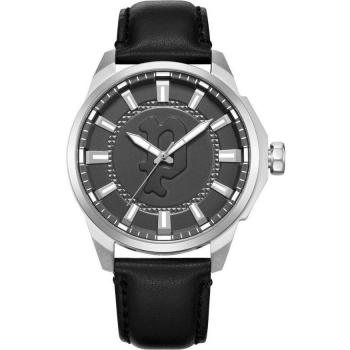 Reloj Police Kaweka PEWJA2204305 de acero con correa de cuero negro para hombre