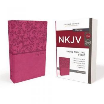 NKJV, Value Thinline Bible, Standard Print, Imitation Leather, Pink, Red Letter Edition