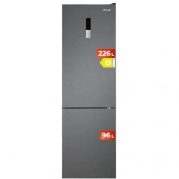 Frigorífico Combi EVVO F55, 226L + 96L, Inox Oscuro, Total No Frost, Motor Inverter, Clase D