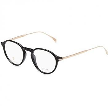 David Beckham DB 1105 Black Acetate Round Eyeglasses for Men, Size 49mm