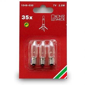 Pack de 3 bombillas E10 2,5W 7V en forma de vela