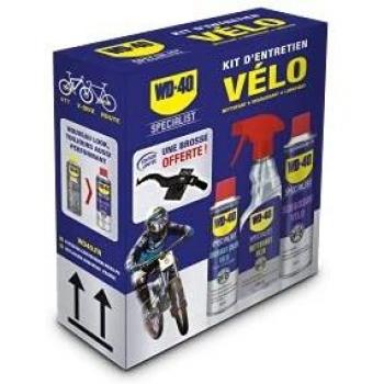 Kit de mantenimiento WD-40 para bicicletas: limpiador desengrasante completo, lubricante para cadenas y cepillo de limpieza 3 en 1